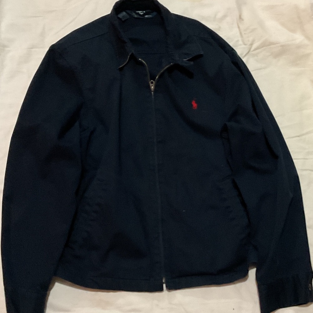 Men's Navy Blue polo Ralph Lauren bomber jacket size XL